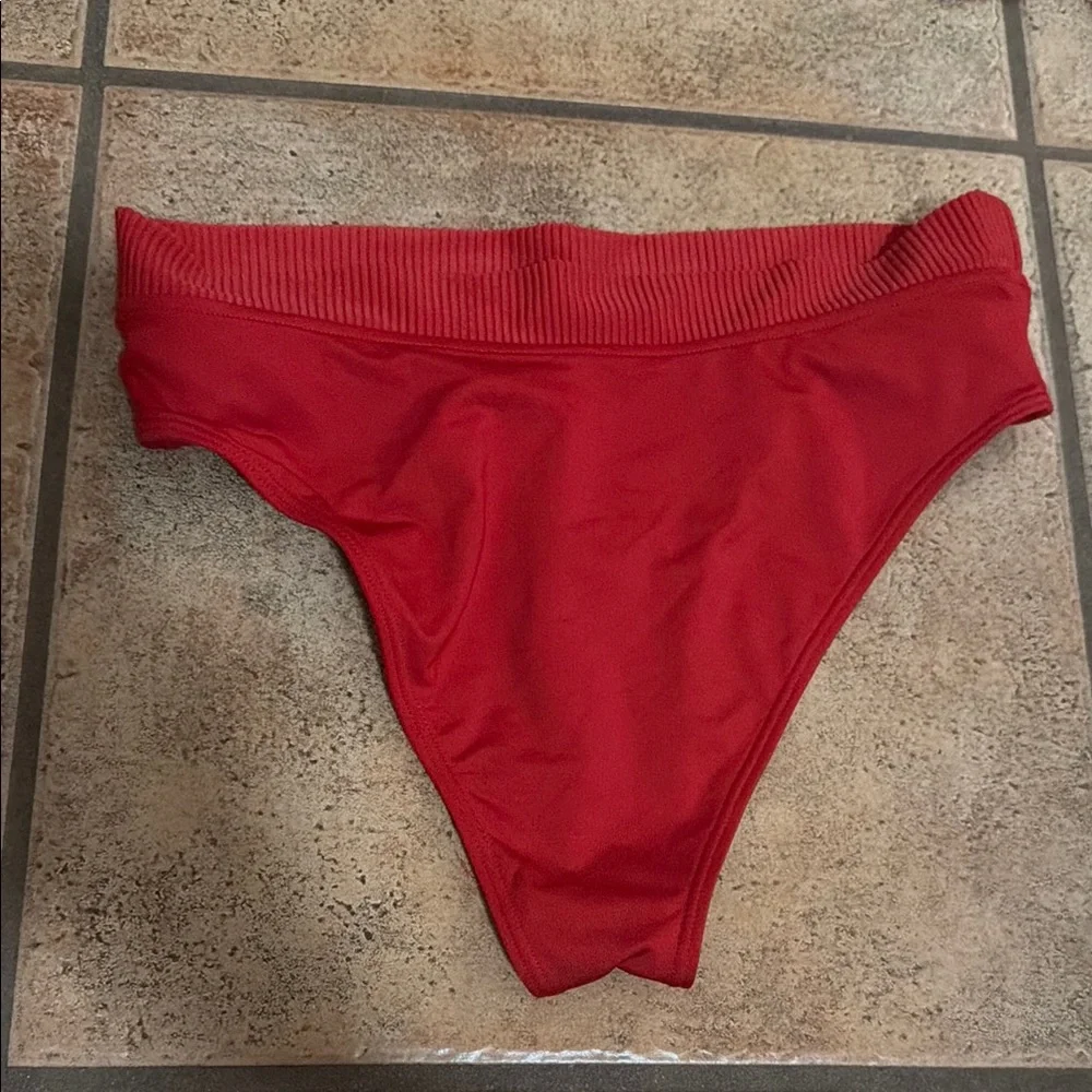 Frankie’s Bikinis Women’s Red Triangle Bikini Set